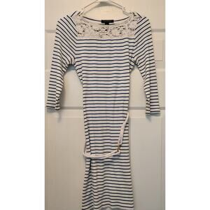 Ralph Lauren Co Blue & White Striped Sports Dress with Belt Size XS